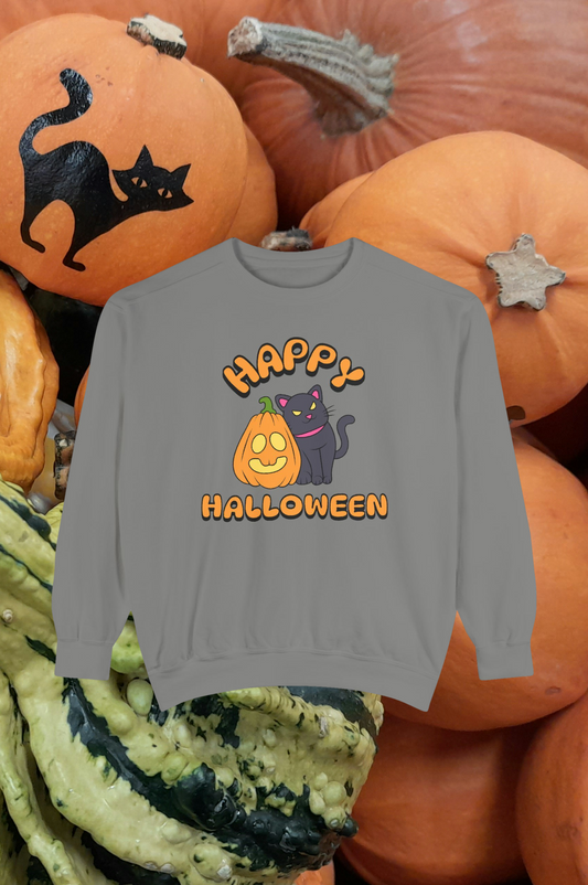 Halloween Cat Sweatshirt Unisex
