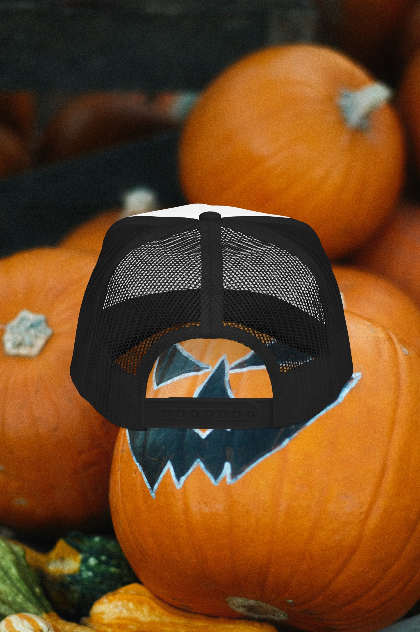 Spooky Ghost Foam Trucker Hat Embroidered Cap